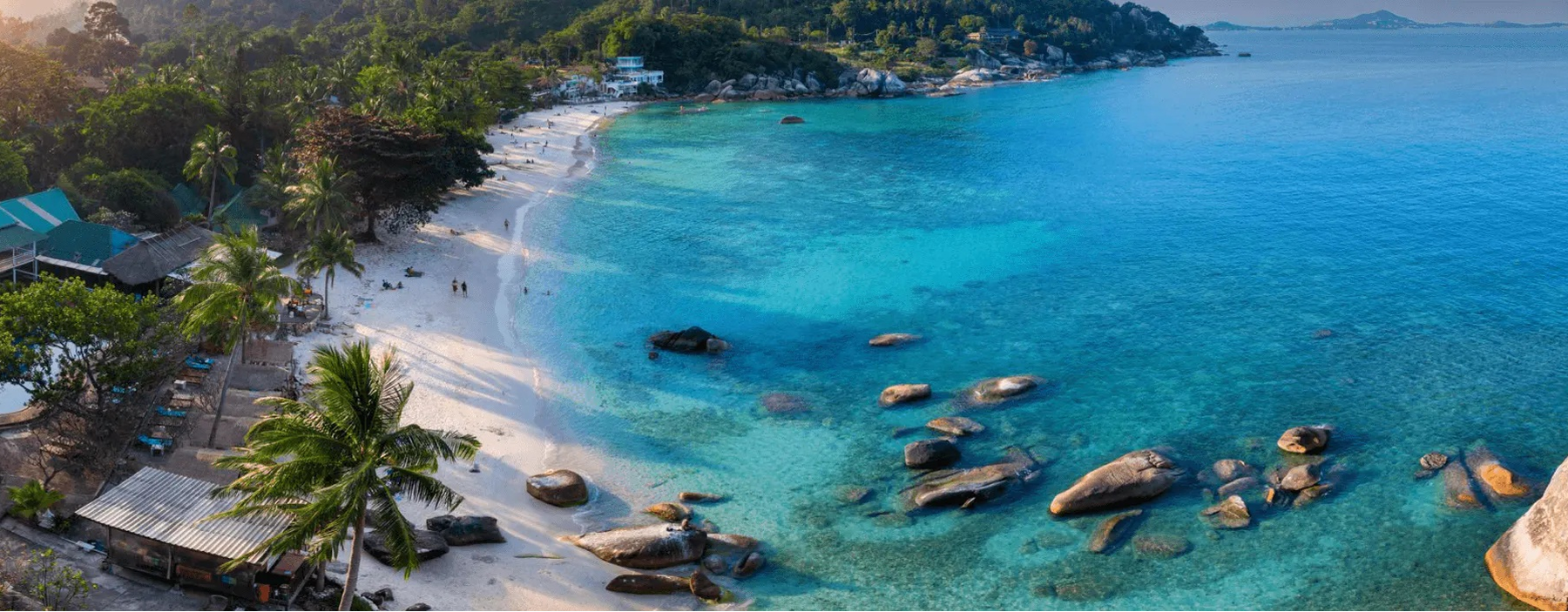 Tropical destination with overwater bungalows